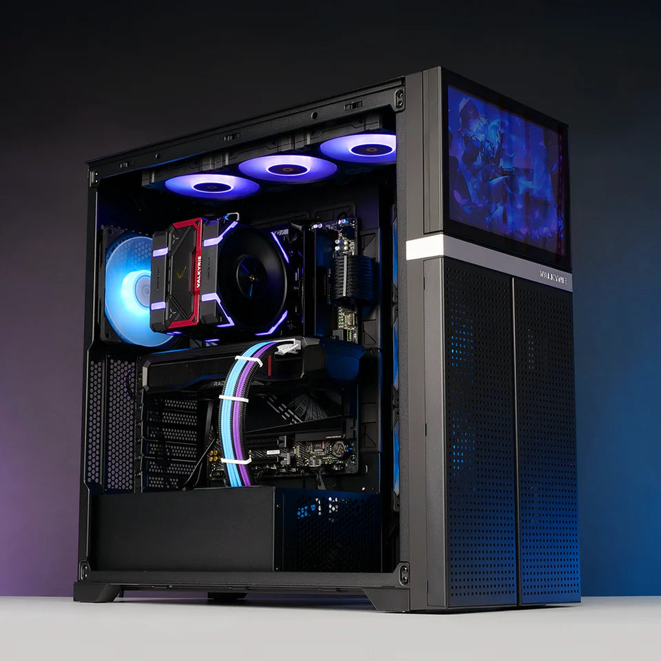 Valkyrie VK-02 Mid Tower ATX PC Case with LCD Screen Black